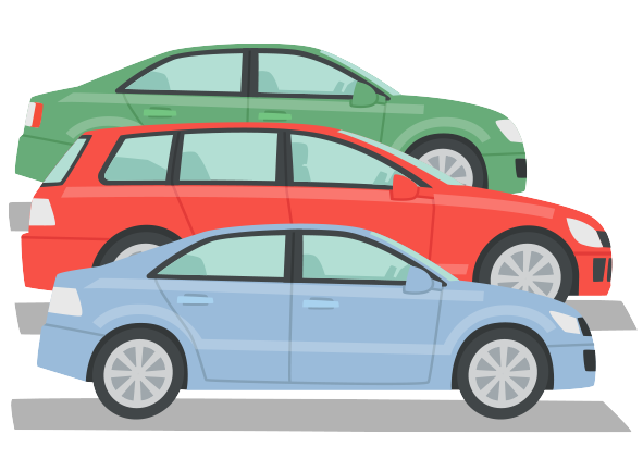 photo of row of vehicles in parking lot